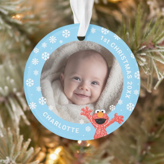 Elmo's Baby's 1st Christmas Photo Ornament (Boom)