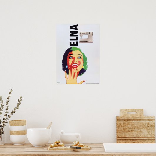 ELNA-naaimachine  Pop Adverteren Poster (Keuken)