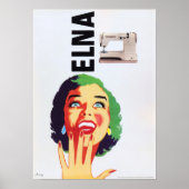 ELNA-naaimachine  Pop Adverteren Poster (Voorkant)