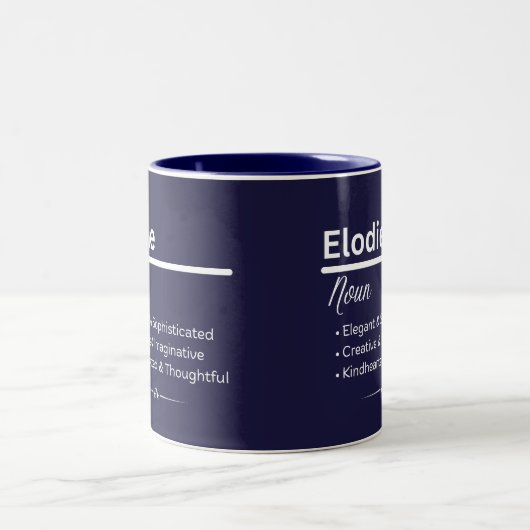Elodie Personalized Name Coffee Mug Tweekleurige Koffiemok (Center)