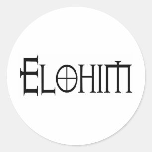 Elohim 3 blanc ronde sticker
