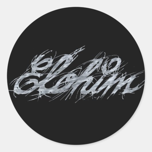 Elohim Rature Gris Fond noir Ronde Sticker (Voorkant)