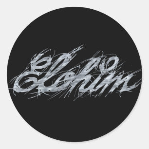 Elohim Rature Gris Fond noir Ronde Sticker