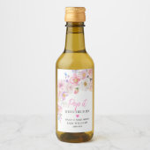 Eloise Floral Baby shower Pop It Wijn Etiket (Voorkant)