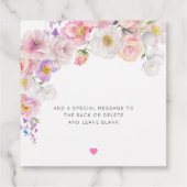 Eloise Floral Pop de Champagne Bruidsdiner Bedankjes Labels (Achterkant)