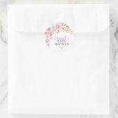 Eloise Pink Floral Baby shower Ronde Sticker (Tas)