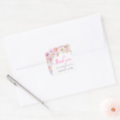 Eloise Pink Floral Bedankt voor je steun Vierkante Sticker (Envelop)