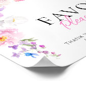Eloise Pink Floral Favors Sign Poster (Hoek)