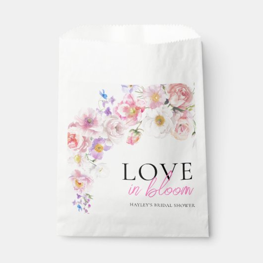 Eloise Pink Floral Love in Bloom Vrijgezellenfeest Bedankzakje (Voorkant)