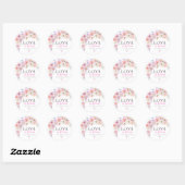 Eloise Pink Floral Love in Bloom Vrijgezellenfeest Ronde Sticker (Vel)