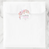 Eloise Pink Floral Love in Bloom Vrijgezellenfeest Ronde Sticker (Tas)