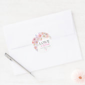 Eloise Pink Floral Love in Bloom Vrijgezellenfeest Ronde Sticker (Envelop)