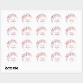 Eloise Roze Bloem Baby Shower Ronde Sticker (Vel)