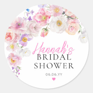Eloise Roze Bloem Bruidsdouche Ronde Sticker