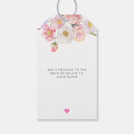 Eloise Roze Bloem Bruidsfeest Cadeaulabel (Achterkant)