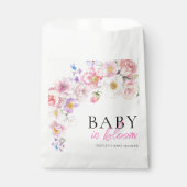 Eloise Roze Bloemen Baby in Bloom Baby shower Bedankzakje (Voorkant)