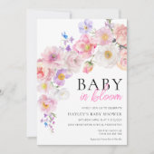Eloise Roze Bloemen Baby in Bloom Baby shower Kaart (Voorkant)