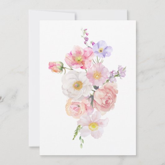 Eloise Roze Bloemen Baby in Bloom Baby shower Kaart (Achterkant)