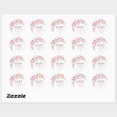 Eloise Roze Bloemen Baby in Bloom Baby shower Ronde Sticker (Vel)