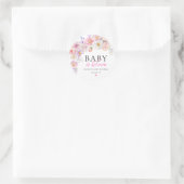 Eloise Roze Bloemen Baby in Bloom Baby shower Ronde Sticker (Tas)