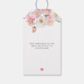 Eloise Roze Bloemen Liefde in Bloei Bruidsbruiloft Cadeaulabel (Achterkant)