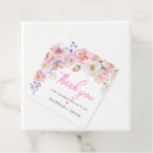 Eloise Roze Bloemige Bedank Favor Bedankjes Labels (In situ)