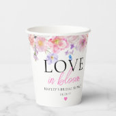 Eloise Roze Bloemige Liefde in Bloei Papieren Bekers (Achterkant)