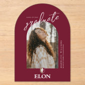 Elon | Afgestudeerd 20XX Acryl Uitnodigingen (Voorkant)