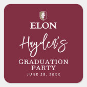 Elon | Afstuderen 20XX Vierkante Sticker (Voorkant)