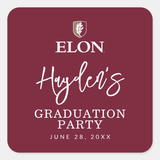 Elon | Afstuderen 20XX Vierkante Sticker (Voorkant)