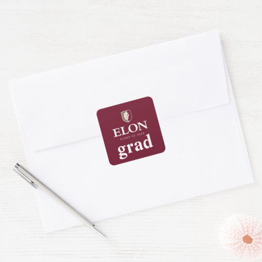 Elon | Afstuderen 20XX Vierkante Sticker (Envelop)
