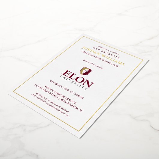 Elon Afstuderen Folie Uitnodiging (Gedraaid)