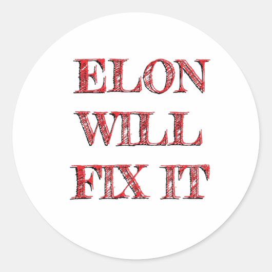 ELON DOGE RONDE STICKER (Voorkant)