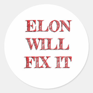ELON DOGE RONDE STICKER