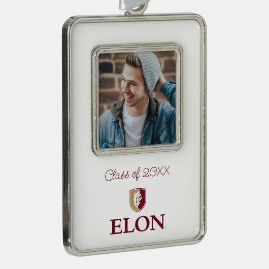 Elon | Klasse van 20XX Verzilverd Omlijst Ornament (Rechts)