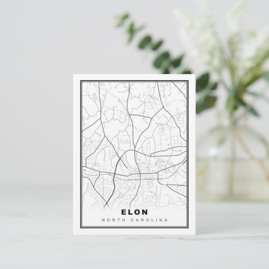 Elon Map Briefkaart (Staand voorkant)