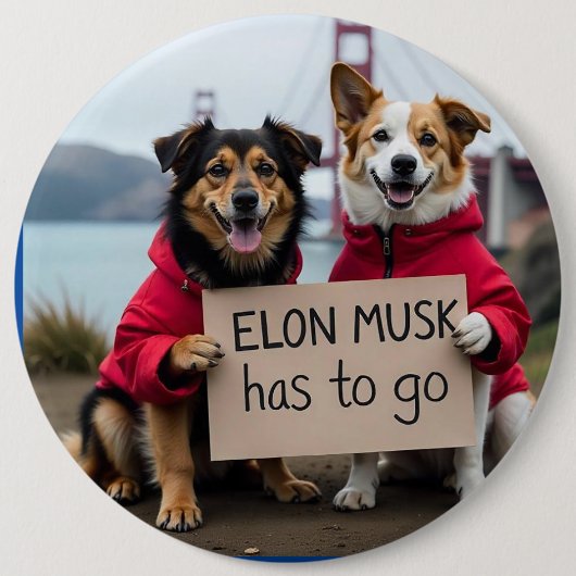 Elon Musk moet naar Dog Pin Ronde Button 6,0 Cm (Voorkant)