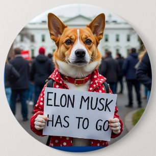 Elon Musk moet naar Dog Pin Ronde Button 6,0 Cm