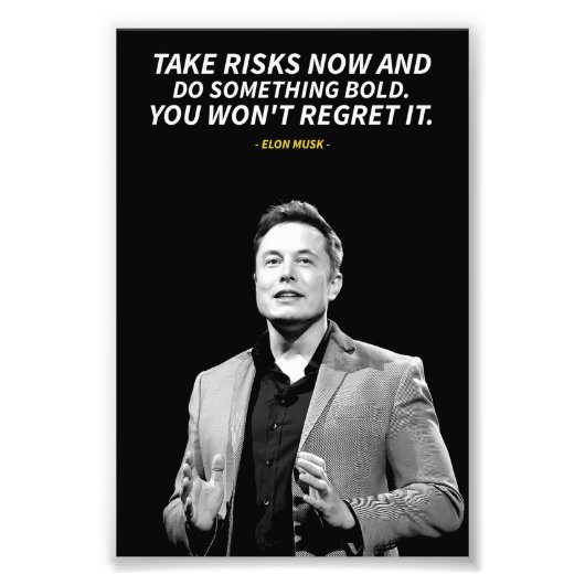 Elon musk Photo Enlargement Foto Afdruk (Voorkant)
