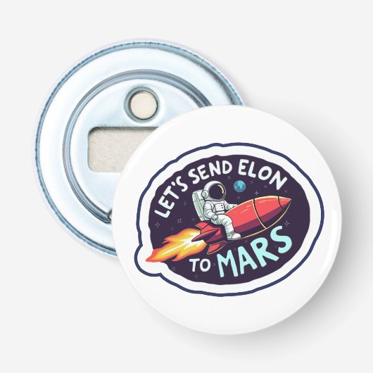 Elon naar Mars Bottle Opener sturen (Voorkant)