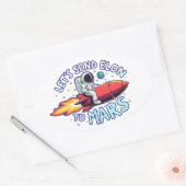 Elon naar Mars Oval Sticker sturen (Envelop)