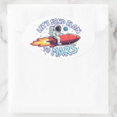 Elon naar Mars Oval Sticker sturen (Tas)