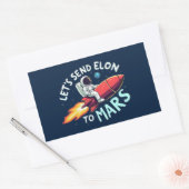 Elon naar Mars Rechthoek Sticker sturen (Envelop)