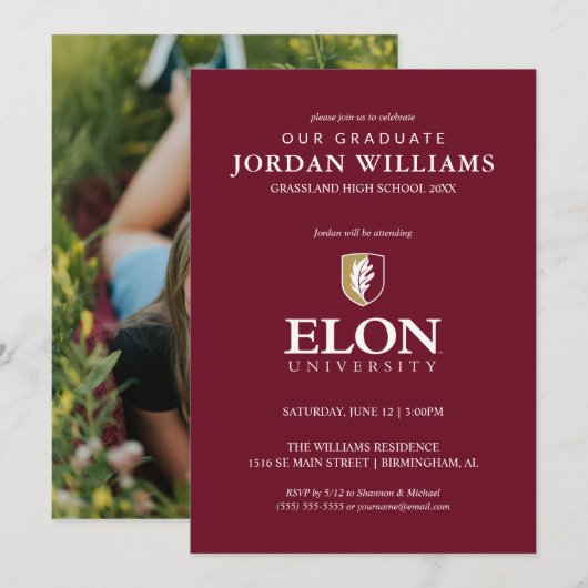 Elon Universiteit Aankondiging (Voorkant / Achterkant)