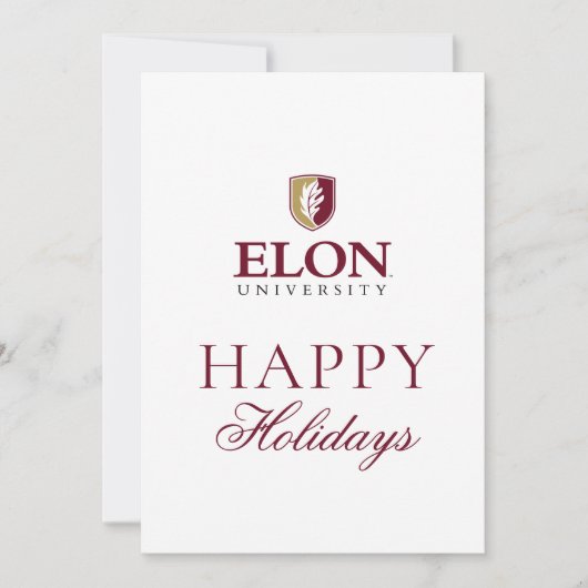 Elon Universiteit Feestdagenkaart (Voorkant)