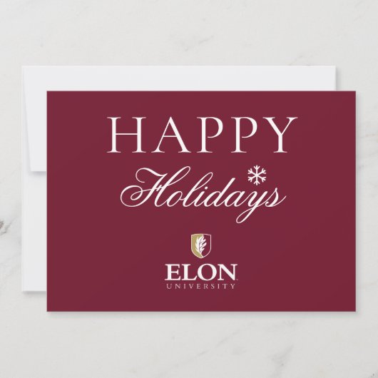 Elon Universiteit Feestdagenkaart (Voorkant)