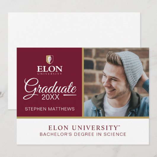 Elon Universiteit Kaart (Voorkant / Achterkant)