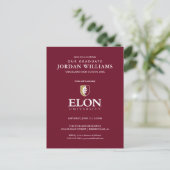 Elon University | Afstuderen Aankondigingskaart (Staand voorkant)