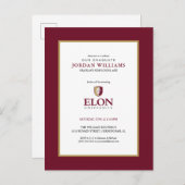 Elon University | Afstuderen Aankondigingskaart (Voorkant / Achterkant)
