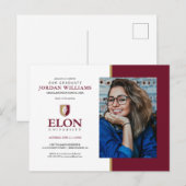 Elon University | Afstuderen Aankondigingskaart (Voorkant / Achterkant)